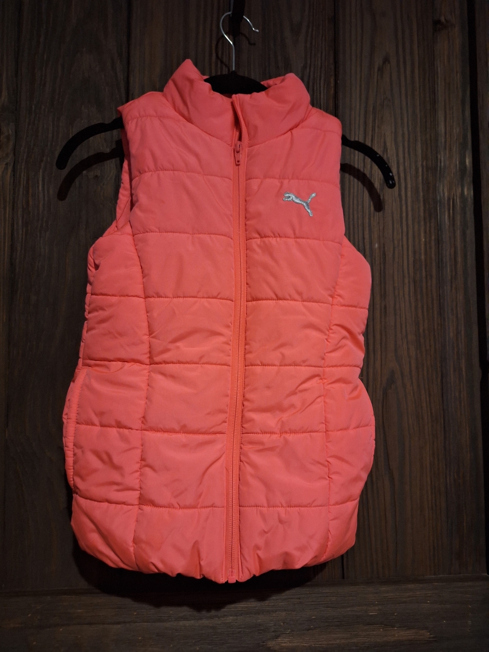 PUMA Kids Coral Pink Puffer Vest - Sleeveless Outdoor Layer
